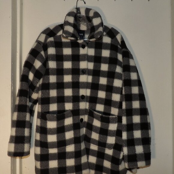 Lee Fuzzy Wuzzy Buffalo Plaid Cardigan Sz M - Picture 1 of 5